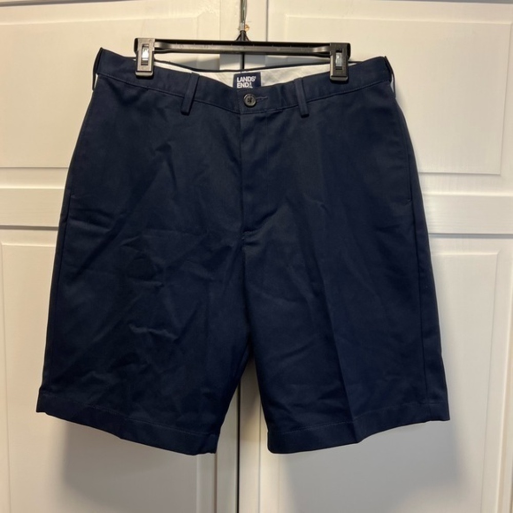 Lands' End Traditional Fit Shorts Size Men’s 34 Color Navy Blue